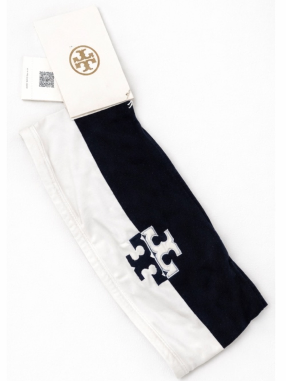 Tory Burch Black and White Color-Blocked Bandeau - Picture 2 of 5